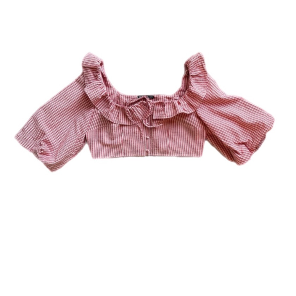 Zara Striped Ruffle Blouse - Picture 2 of 4
